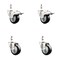 Service Caster 3.5 Inch 316SS Black Polyurethane 12mm Threaded Stem Caster Lock Brake, 2PK SS316TSTTL20S3514-PPUB-BLK-M1215-2S2 - alternate 2